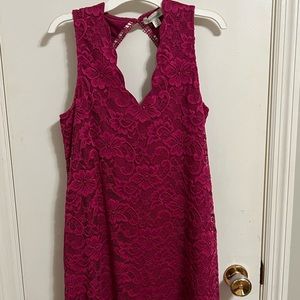 Magenta lace stretchy sundress